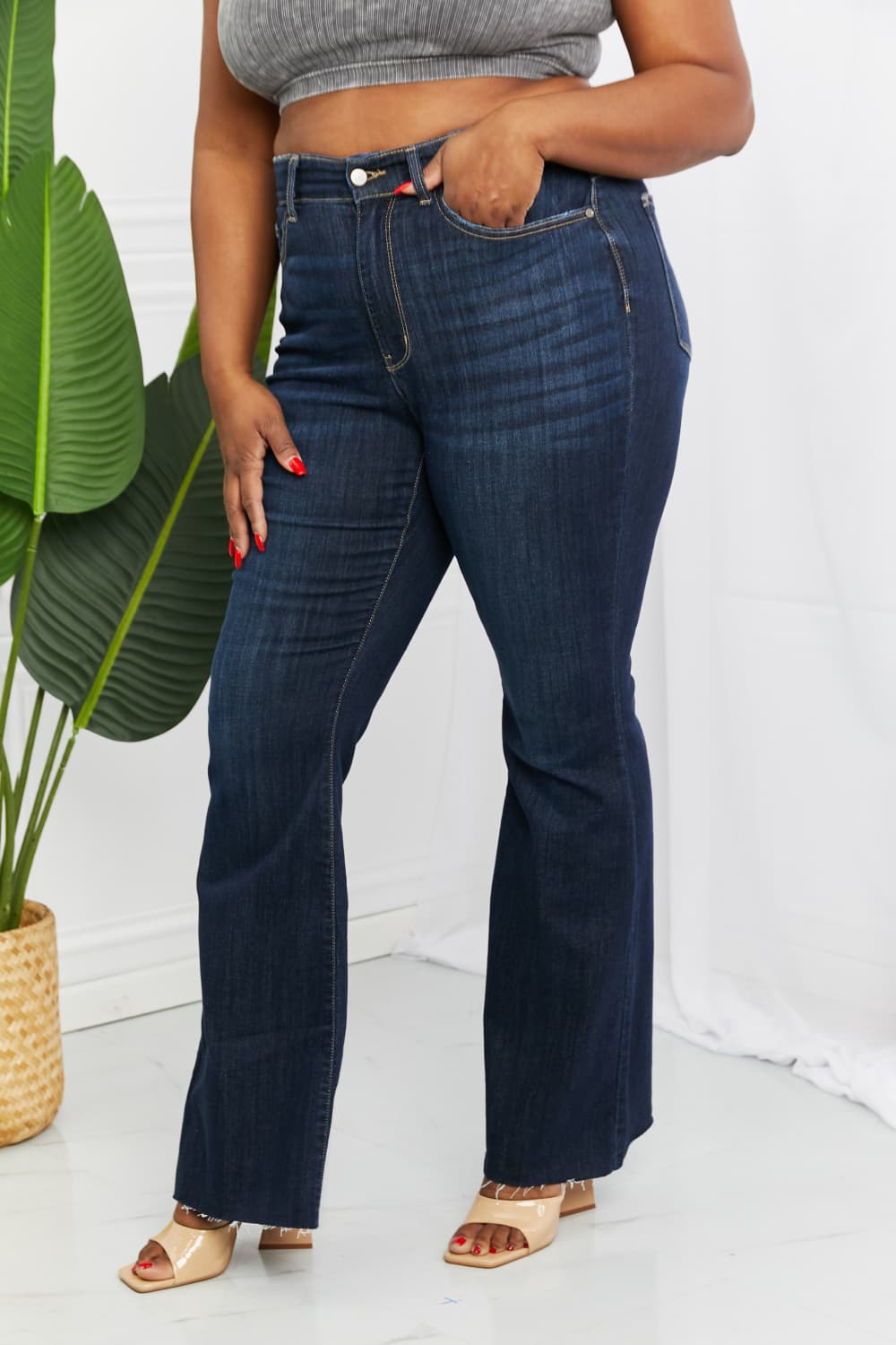 Judy Blue Tiffany Full Size High Rise Flare Jeans