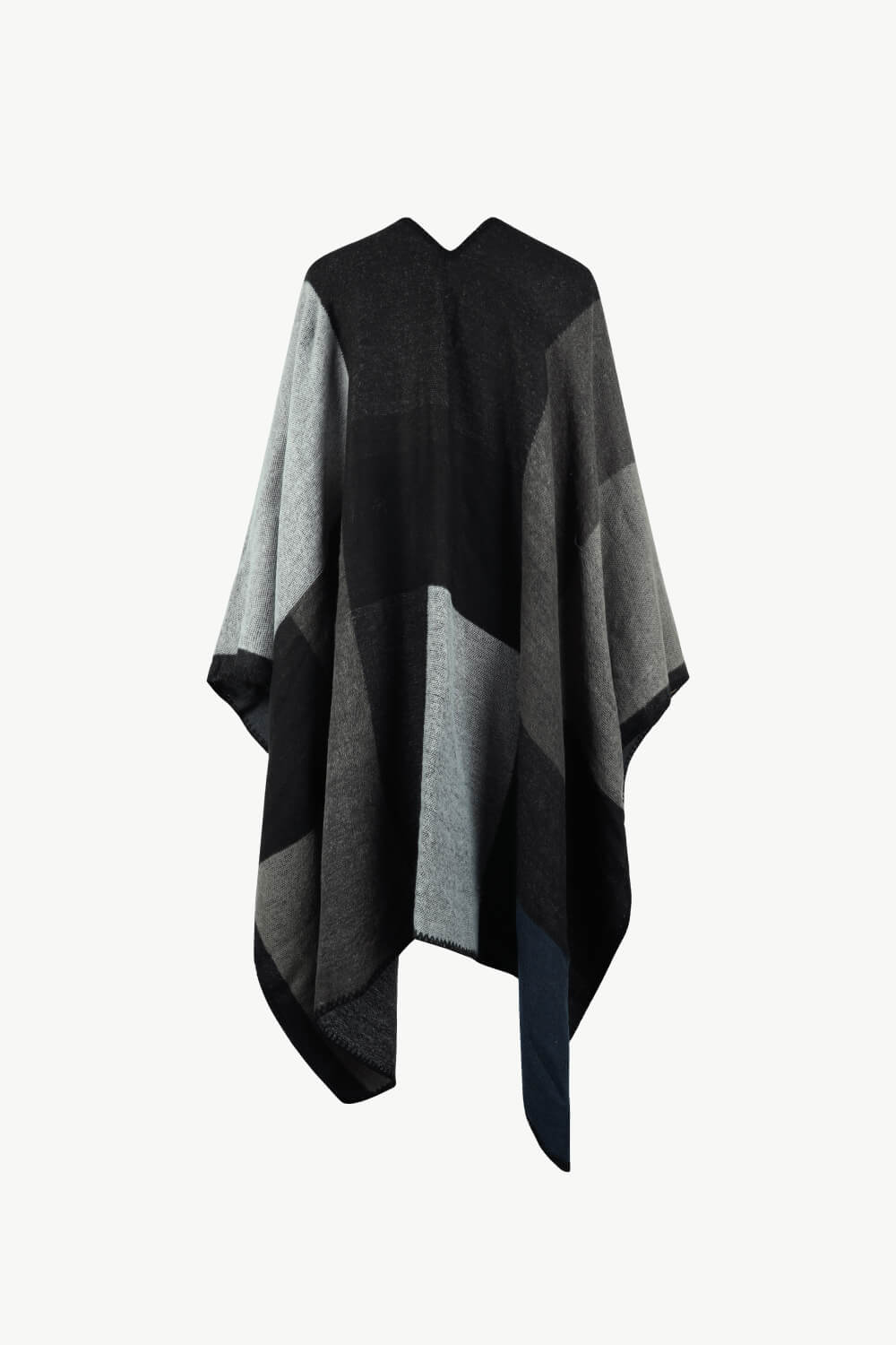 Color Block Open Front Poncho