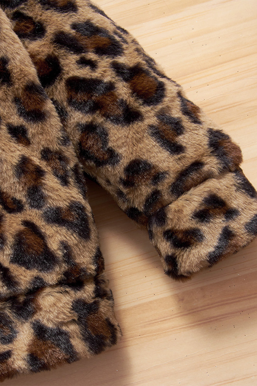 Girls Leopard Zipper Front Hooded Coat