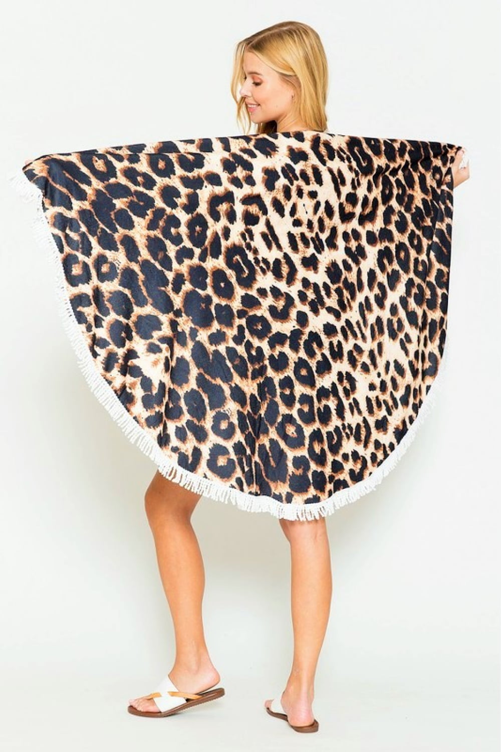 Justin Taylor Wild Zone Rounded Leopard Beach Towel